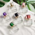 Wholesale  Glass Perfume Bottles 30ml 50ml Capacity Refillable with Screw Acrylic Cap for MUB