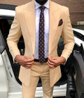 New Men Suits Two Pieces Champagne Business Groom Formal Tuxedo Blazer Navy Men Jacket Suit for Wedding Prom Evening Banquet