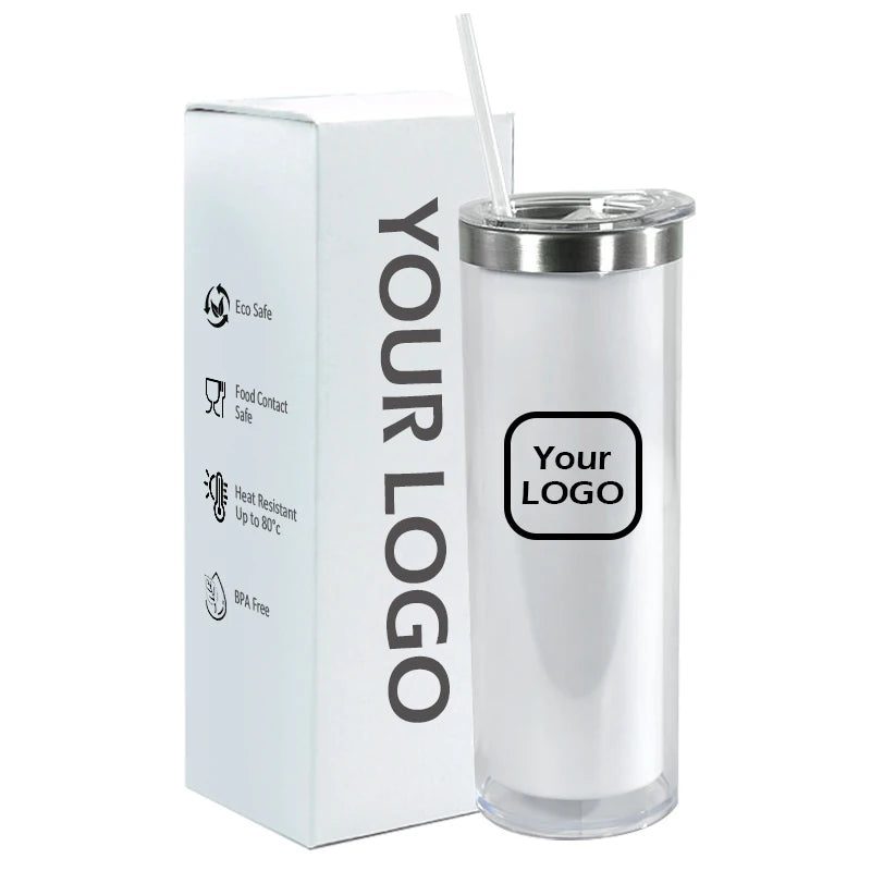 20oz Sublimation Inside Stainless Steel Outside Double Wall Plastic Snow Globe Straight Glitter Soda Beer Coffee Tumbler