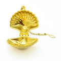 Wholesale Silver Gold Color Seashell Shape Stainless Steel Tea Strainer Tea Infuser with Chain Hook and Drip Tray