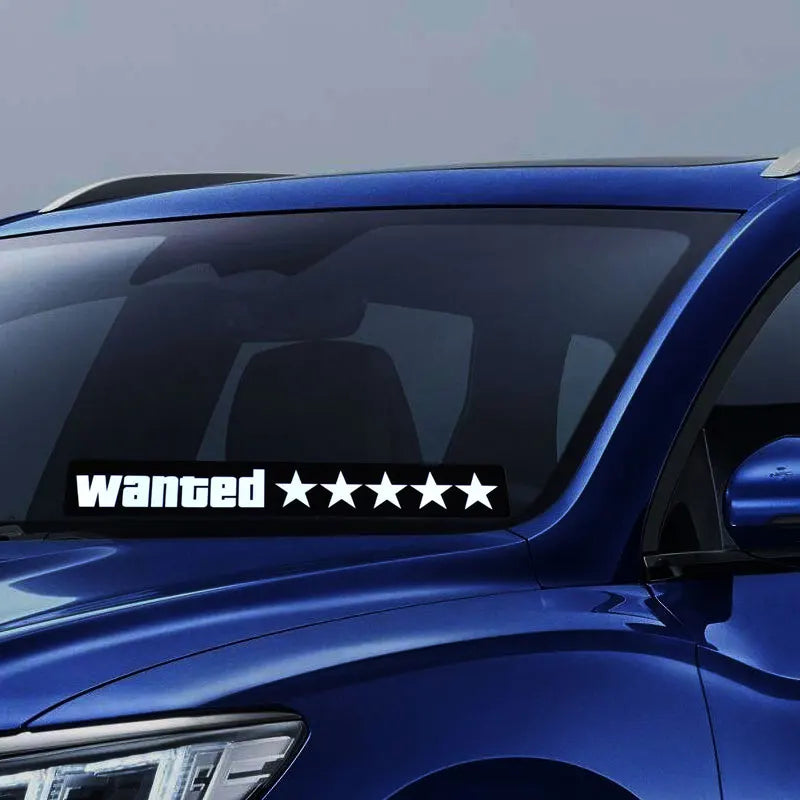 RICHSHINING Custom logo Glow Sticker for Car Electric Sticker Glow in the Dark Led Light up 5 Stars Wanted Sticker for Car