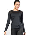 Custom Quick Dry Wicking Women Long Sleeves Running Yoga Shirt with Elastic Mesh Compression Gym Women Workout Shirt