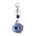 Nazar Turkish Blue Evil Eye Peacock Keychain Sapphire Devil Eye Keychain Bag Key Pendant Jewelry