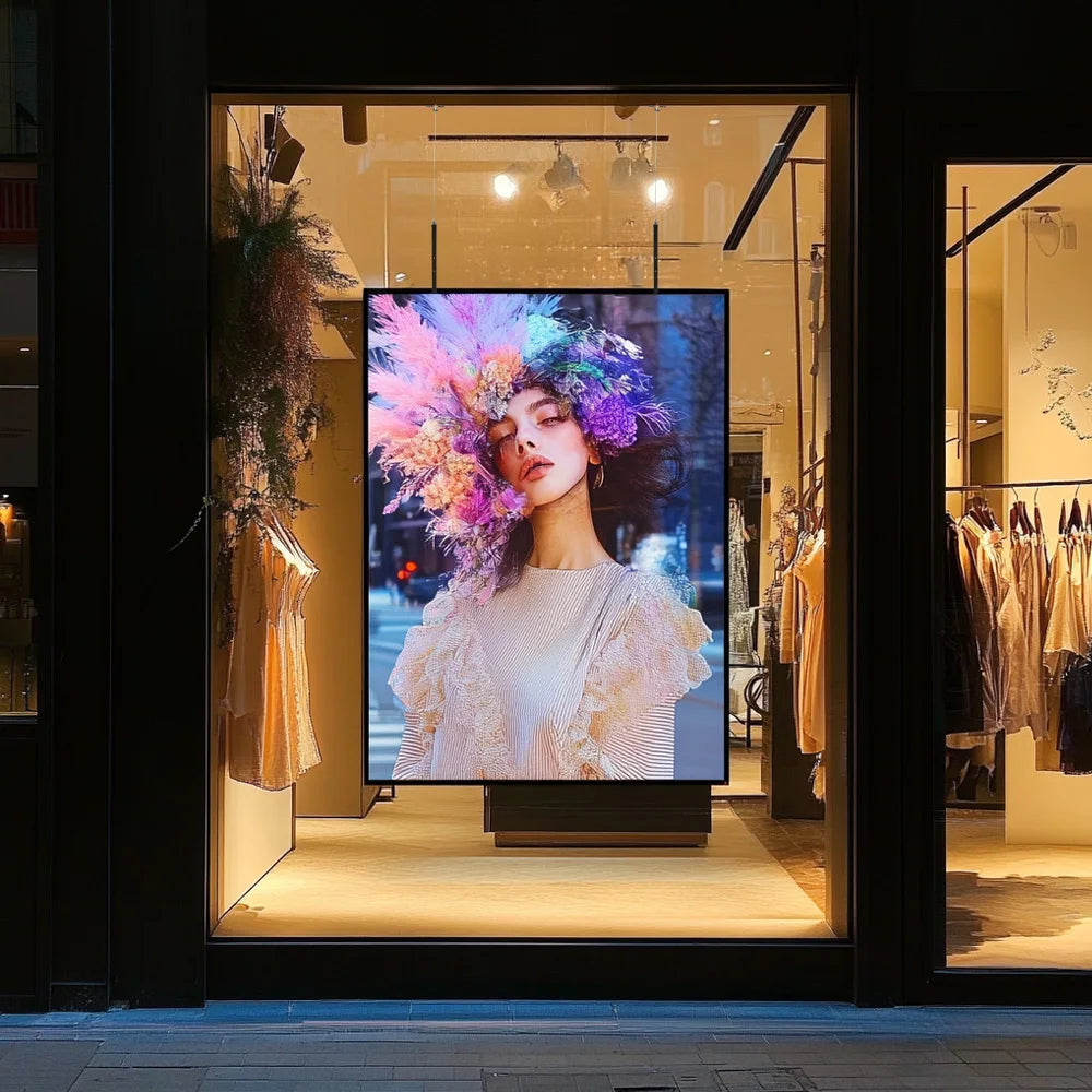 4K Indoor Advertising Displayer Hanging 2500nits High Brightness LCD Screen Digital Menu Board Advertising Window LCD Display