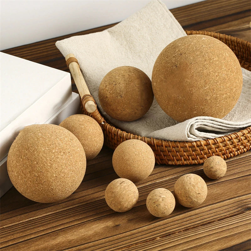 Eco-Friendly 20mm-100mm Wooden Natural Fitness Round Yoga Deep Tissue Massage Cork Ball