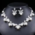 ZC052 Hot Selling Fashion Butterfly Pearls Jewelry Set Women Pearl Necklace and Earrings Set