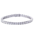 Starsgem Jewelry 14K White Gold Round 2.5mm DEF White HPHT Lab Grown Diamond Full Eternity Tennis Bracelet