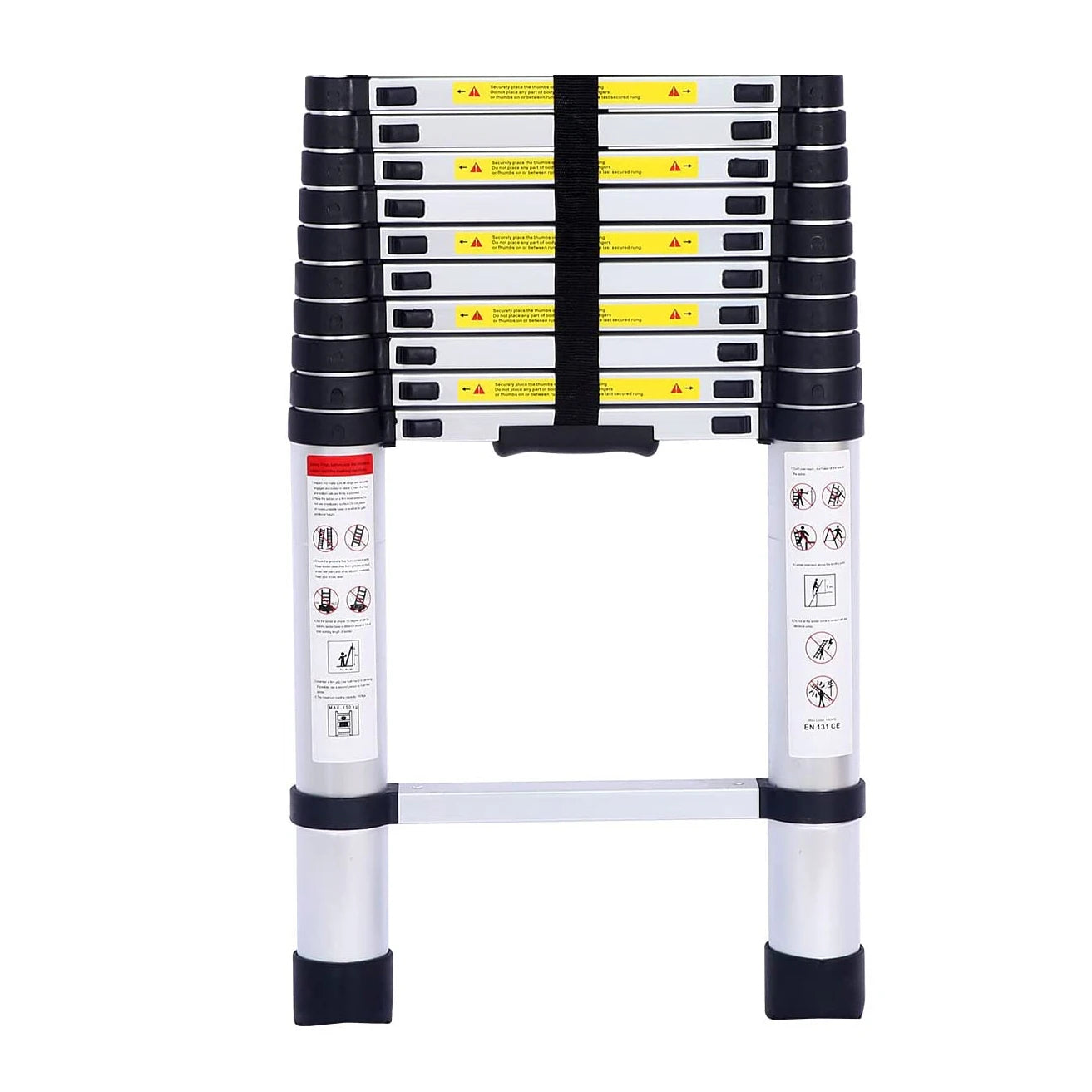Adjustable Double Sided Multi-Purpose Telescopic Retractable Ladder Modern Industrial Aluminum 22 Steps 30cm Step 150kg Capacity