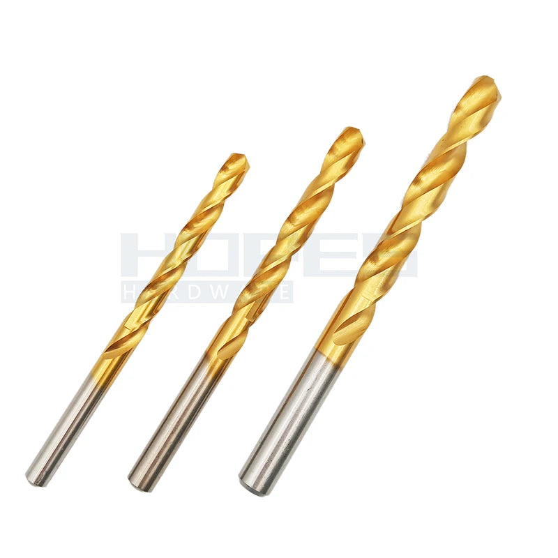 HSS6542 TiN Coating Parallel Straight Shank Twist Drill Bits Size 0.5 1 2 3 4 5 6 7 8 9 10mm Every 0.1mm Available