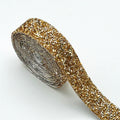 Hot Sell Resin Golden Crystal Rhinestone Ribbon Jewely Strips DIY Decoration Sticker Rhinestone Trim