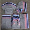 Wholesale Seamless Yoga Suit 5 Piece Sports Shirts Crop Top Leggings Gym Clothes Fitness Tracksuit Workout Set