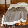 Wholesale Luxury Turkish Cotton Woven Beach Towel 125*180cm Large Soft All-Season Quick-Dry Gray Check Customised