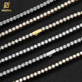 NUOYA Hip Hop 18K Gold Plated Stainless Steel Tennis Chain Iced Out Diamond Tennis Chain Necklace