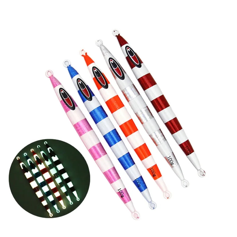 Luminous Fast Jig Hard Lure Metal Jig Lures Fishing Tackle Bait Fast Sinking Jigging Lure 80g - 500g