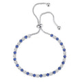 Fashion Luxury Female Jewelry 3mm Blue and Clear Round Zircon Diamond Mixed Charm Tennis Bracelet H039-M