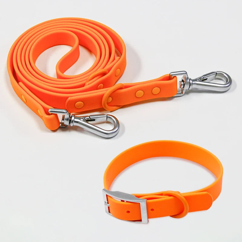 Luxury Waterproof PVC Dog Leash and Collar Set Personalized for Walking and Training EnviroNmental Dog Gear