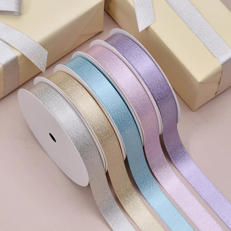 16MM Silver Purl Satin Ribbon Custom Print With Logo for Gift Wrap Packaging Ribbon Accessories