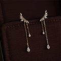Trendy Customized Angel wings Sterling Silver Women Drop Stud Earrings