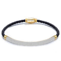 MYNENEY Stainless Steel Magnetic Leather Charm Bracelet with Crystal Rhinestone Romantic Style for Women's Anniversary