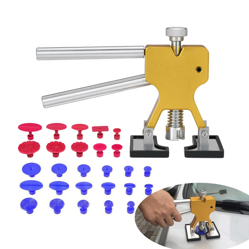 28 Sets Car Repair Tool Set Hail Dent Repair Puller for Dent Removal Comprehensive Car Dent Repair Solution