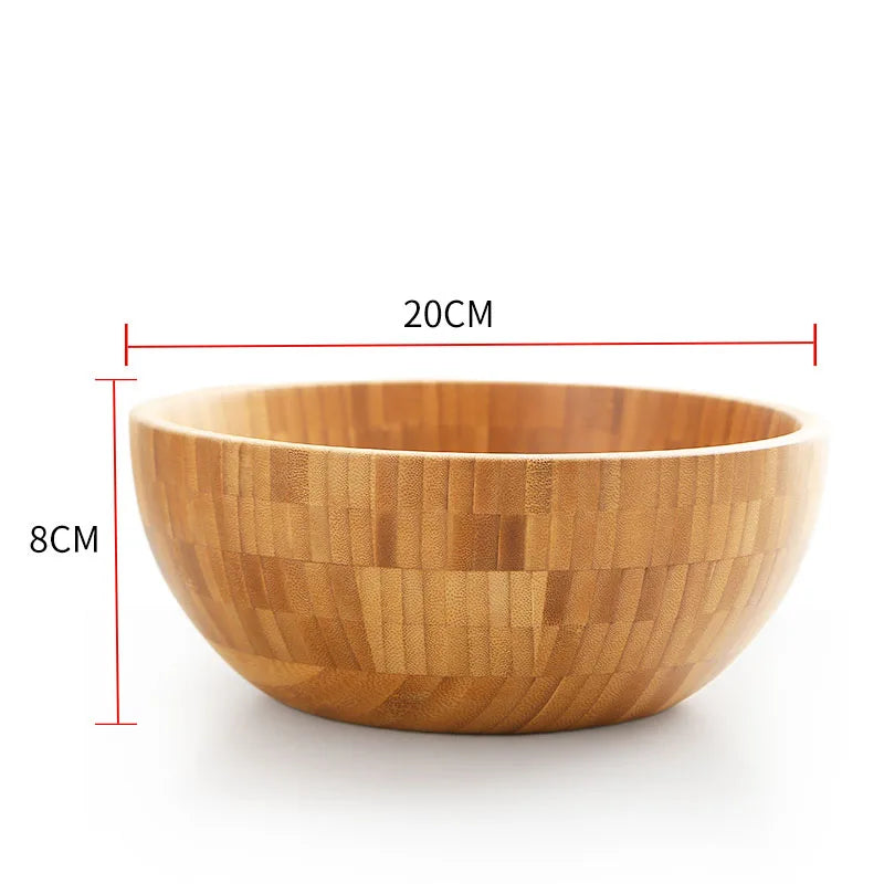 Natural Renewable Resourse Bambu Material Salad Fruit Food Serving Dinnerware Bamboo Bowl for Kitchenware