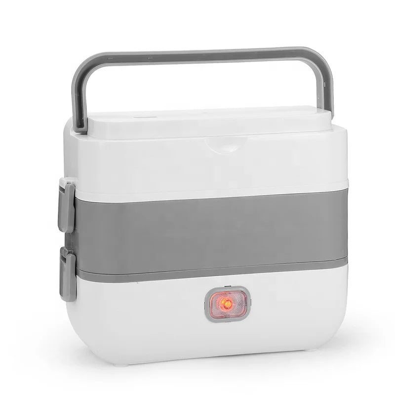 Ready to Ship Portable Metal Electric Lunch Box Two Layers Food Plastic Containers Lunch Box Food Heater