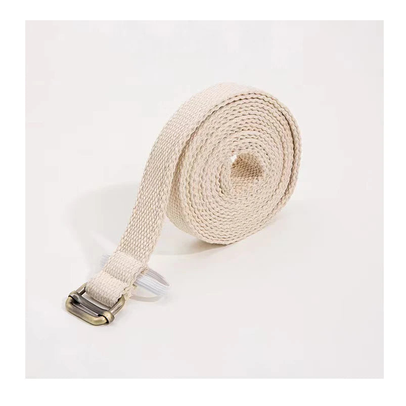 100% Cotton Eco Friendly Rectangle-ring Wholesale Copper Yoga Stretch Belt Exercise Strap Custom logo