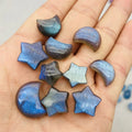 Top Quality Natural Gray Moonstone Hand Carved Moon Shape Rainbow Crystal Gemstone