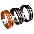 Wholesale 3 Layer Genuine Leather Alloy Buckle Clasp Men Jewelry Bracelets
