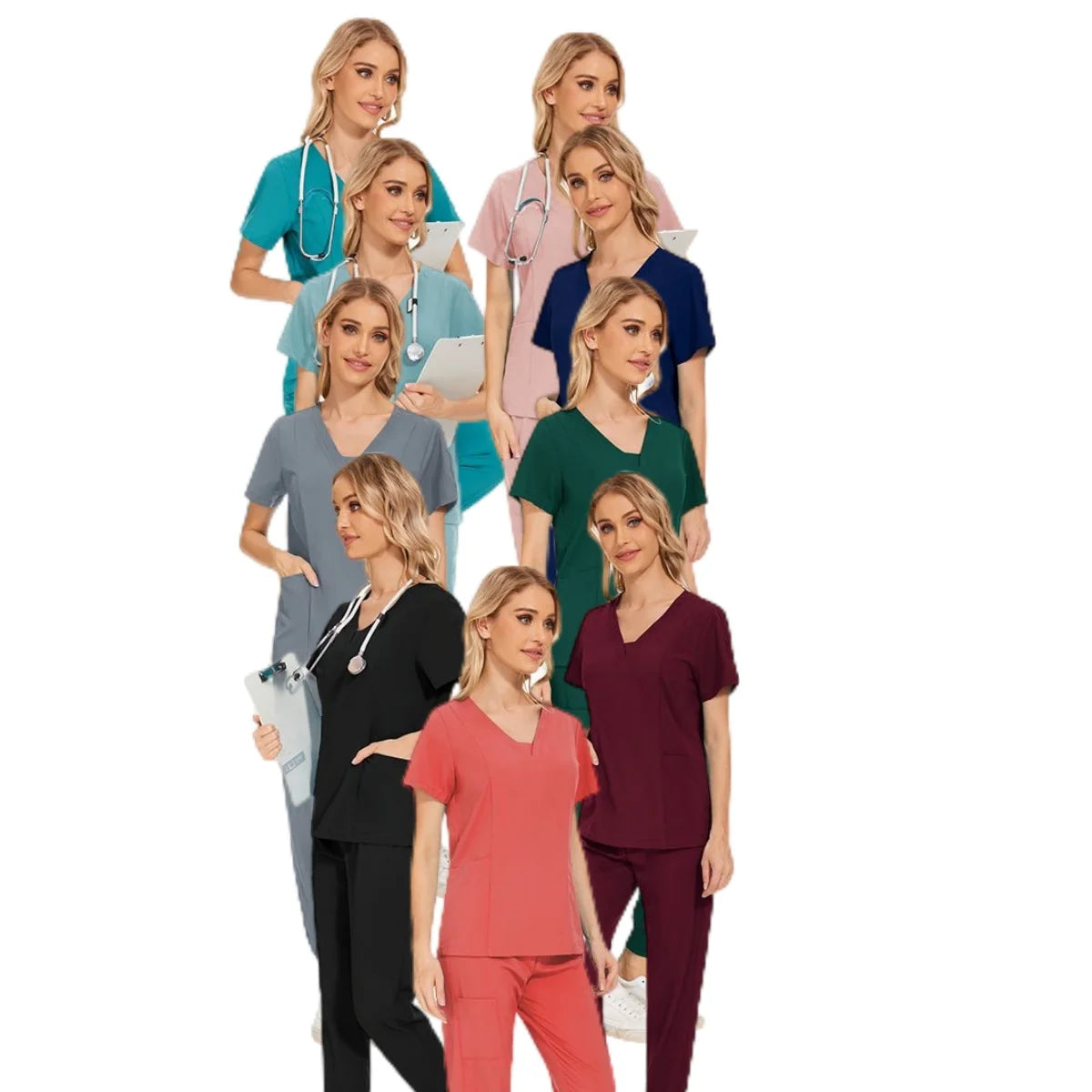 42025LW Foam Scrub for Surgical Jogger Jumpsuit Scrub Custom Medical Scrubs