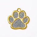 Premium Quality Zinc Alloy Pet Golden Footprints Dog Tag Pet Accessories Lovely Pet Jewelry Can Laser Logo