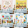 Cartoon Animal Tapestry for Children's Birthday Party Tapestry Wall Hanging Custom Tapestry