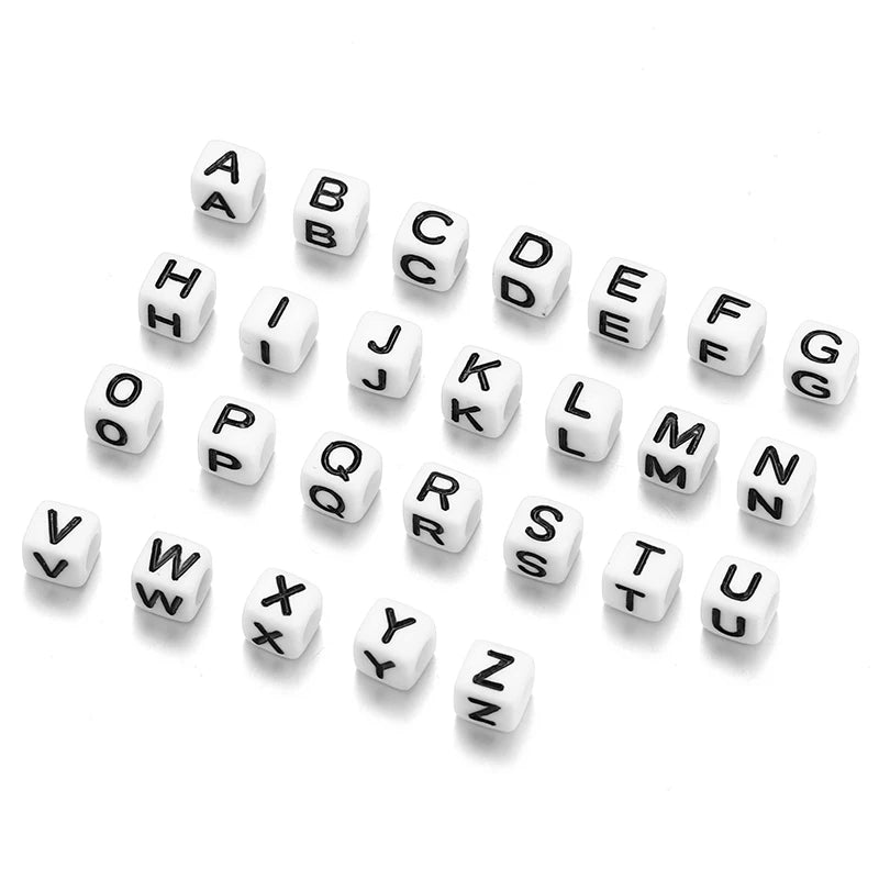 200pcs/bag Acrylic Loose Beads Letter Children's Bracelet Necklace Letter Beads Diy Jewelry Making 7mm W368