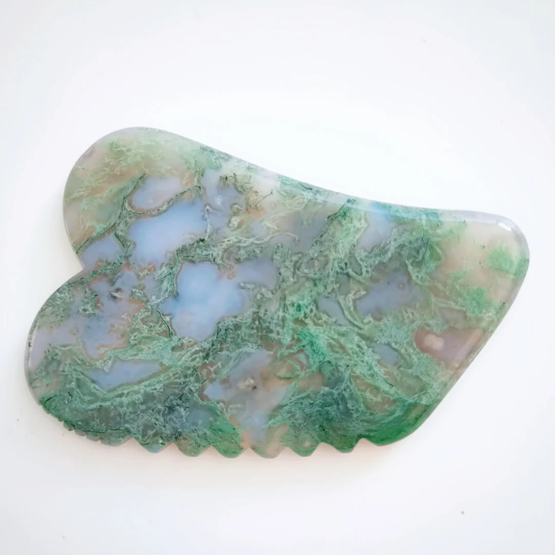 2026 100% Good Quality Gua Sha beauty Natural Moss Agate Stone for Face to Lift Decrease Puffiness and Tighten souvenirs
