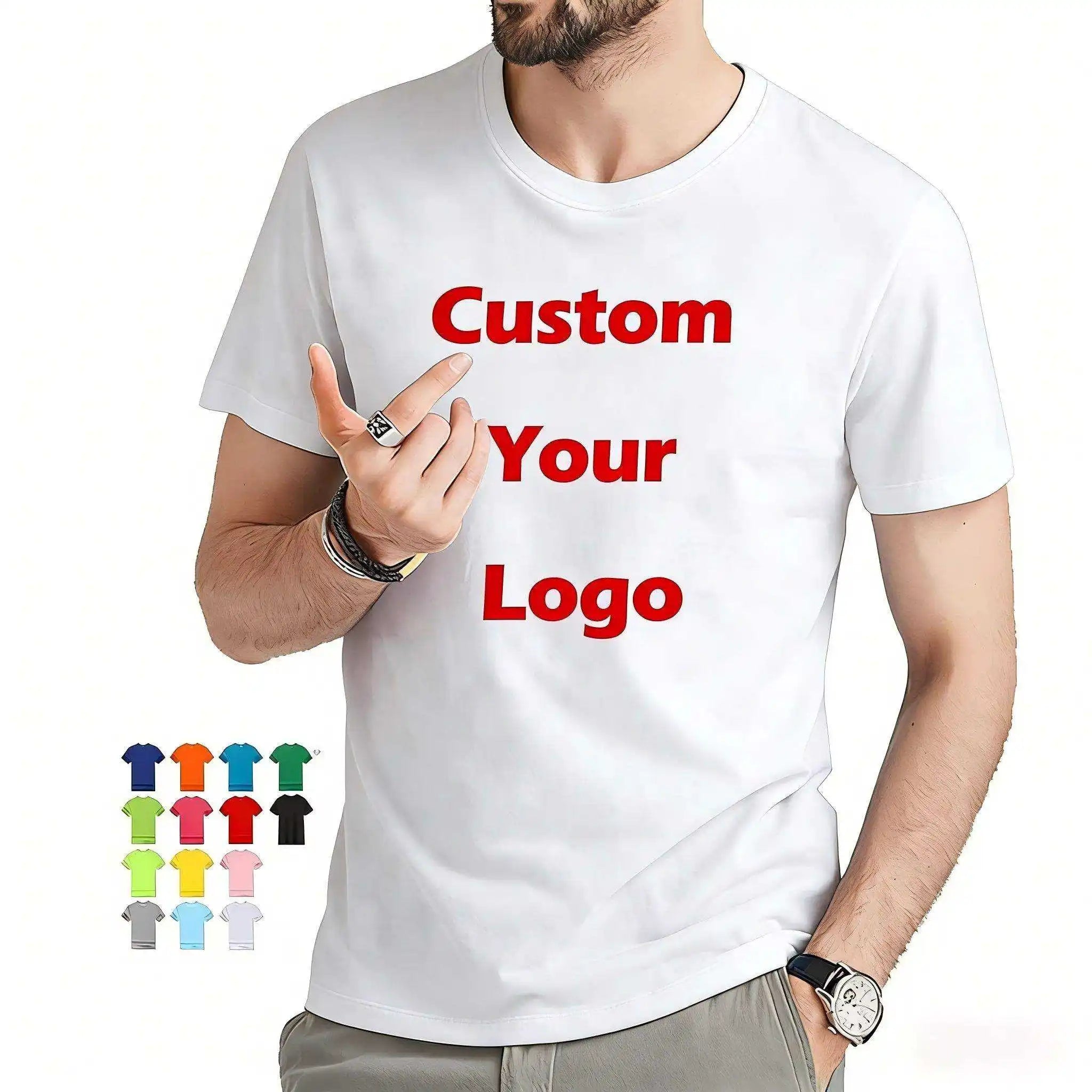 Men's Plus Size Custom Polyester Men's T-Shirts Wholesale t Shirt Printed Cotton Plain Oversized Knitted Tshirt with Logo