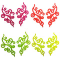 Custom Width Fancy Polyester Gold Embroidery Mirror Applique Sustainable Tela De Encaje Sewing Patch Clothing Decal Decoration