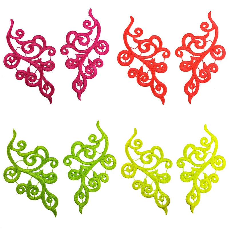 Custom Width Fancy Polyester Gold Embroidery Mirror Applique Sustainable Tela De Encaje Sewing Patch Clothing Decal Decoration