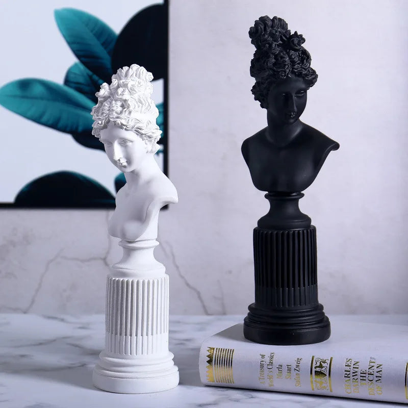 36cm Freya Head Statue Greek Goddess Bust Sculpture in Resin Roman Mythology Character Portrait for Home Decoration