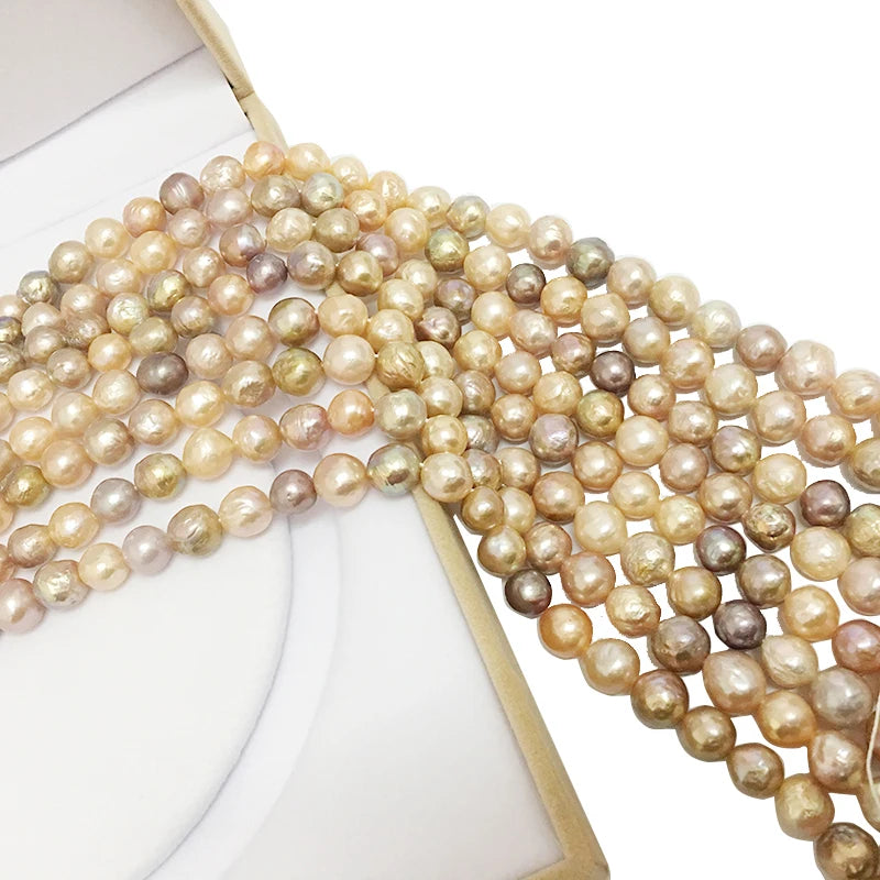 Keshi Pearl Beads100% Nature Freshwater Loose Pearl With Baroque Shape Near Round Shape Pearl.9-10 Mmnice Nature Color