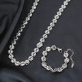 Wholesale Simple Fashion Stainless Steel No Tarnish Bracelet Necklace Women Jewelry Set