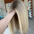 13x4 Hd Lace Highlighted Human Wig for White Women Russian Virgin Human Hair Platinum Blonde Cuticle Aligned Lace Front Wigs