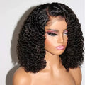 Cheap Brazilian Short Bob Lace Front Wig Virgin Remy Hair Transparent for Kinky Curly Glueless Full HD 1 Piece Black Women