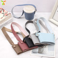 Wholesale Leather Coffee Cup Sleeve Eco-friendly Reusable Cup Holder Glasses Paper Cup Sleeve with Strap Handle
