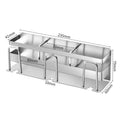 Modern Brushed Durable Stainless Steel Corner Self Adhesive Dual Tier Toothbrush Cup Rack Bathroom Storage Organizer