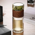 Double Borosilicate Glass Water Bottle With Case Tea Drink Bottle Infuser Tumbler Drink Ware Water Bottle Eco-Friendly