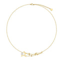 18K Gold Plated Stainless Steel Jewelry Irregular Five-pointed Star Pearl Pendant Accessories Necklaces P213276