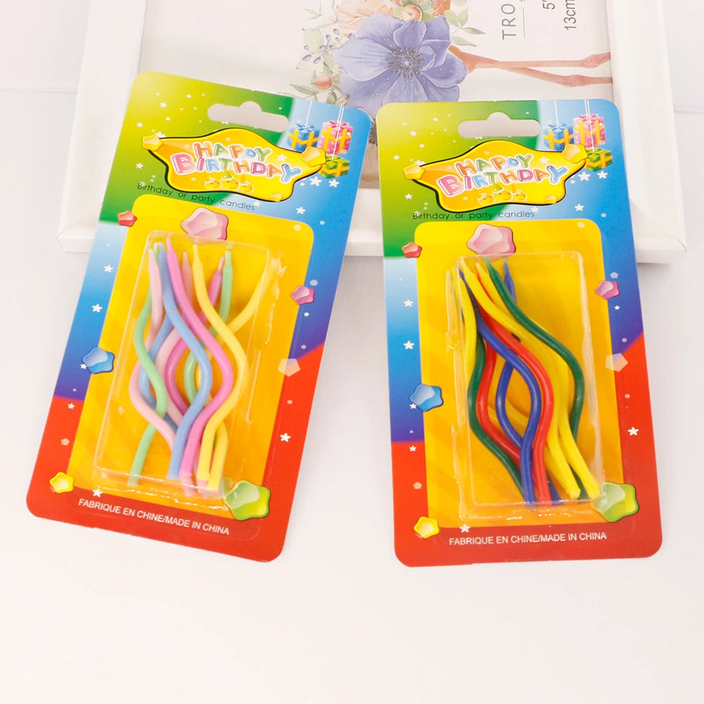 Rainbow Color Spiral Shape Eco-Friendly Paraffin Wax Birthday Candles for Children-Parties New Year & Weddings