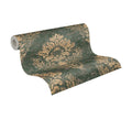DE Army Green Damask Pattern Wallpaper Excellent Quality Traditional Style Apartment Bedrooms A.S. Cration Model 379011