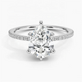 Gorgeous Paved 1.4 mm Diamond Band Ring Delicate Easy Pretty Set with 1.50 Carat Pear Cut Diamond Engagement Ring MegaBDM