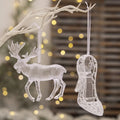 Merry Christmas Tree New Year Gift Hanging Pendants Acrylic Elk Crystal Shoes Ornaments